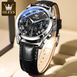 OLEVS 2871 New Luxury Fashion Glass Quartz Analog Men Watch