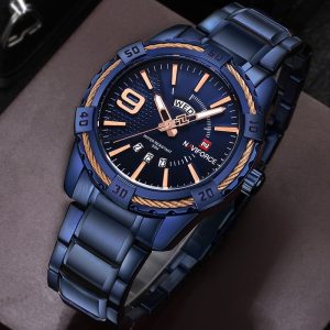 NAVIFORCE Men Watches Waterproof Date Week Quartz- 9117