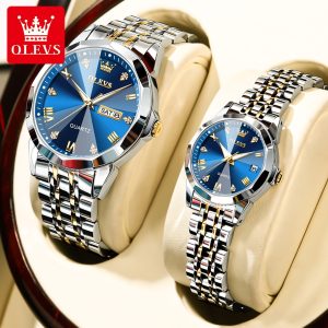 OLEVS 9931 Fashion Luxury Couple Luminous Waterproof Watch