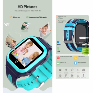 Children’s Smart Phone Watch Df70 Outdoor Waterproof Hd Video Call Smooth Smart Watch-(Sky blue)
