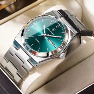 Poedagar 930 Men's New Luxury Luminous Wristwatch Silver green